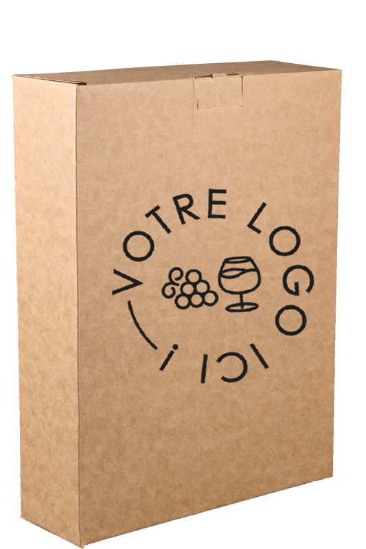 Custom offset cardboard case for 3 bottles, 26.5x8.7x36cm