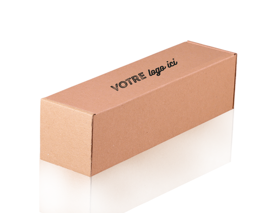 Personalized cardboard box for 1 bottle, 9x9x33cm