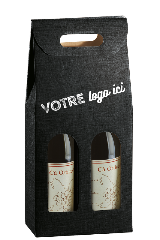 Personalized Milan-New York-Riga cardboard suitcase, 2 bottles, 18x9x38.5cm