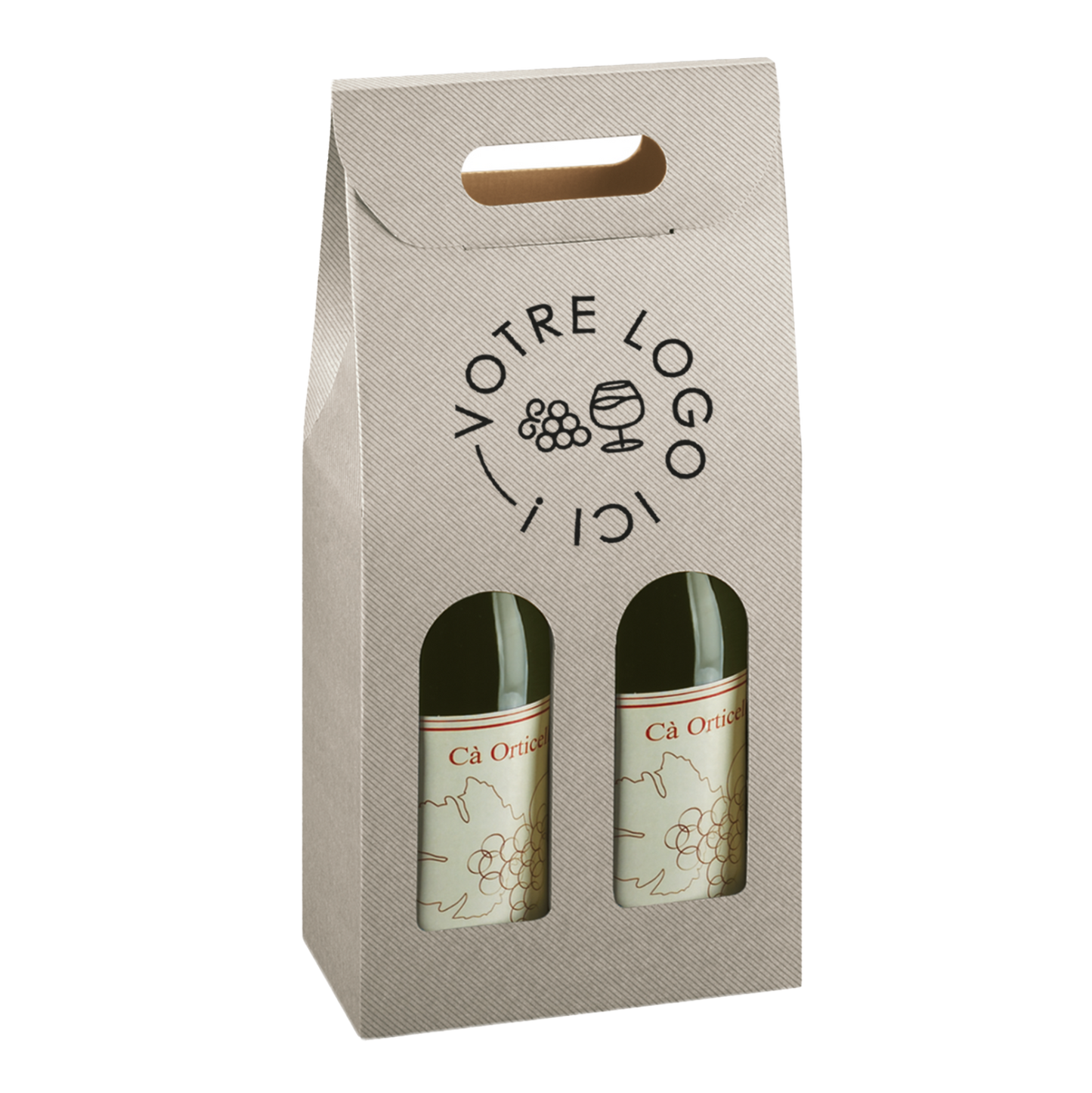 Valisette carton Milan-New York-Riga 2 btls 18x9x38,5cm personnalisée