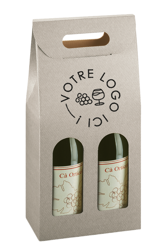 Personalized Milan-New York-Riga cardboard suitcase, 2 bottles, 18x9x38.5cm