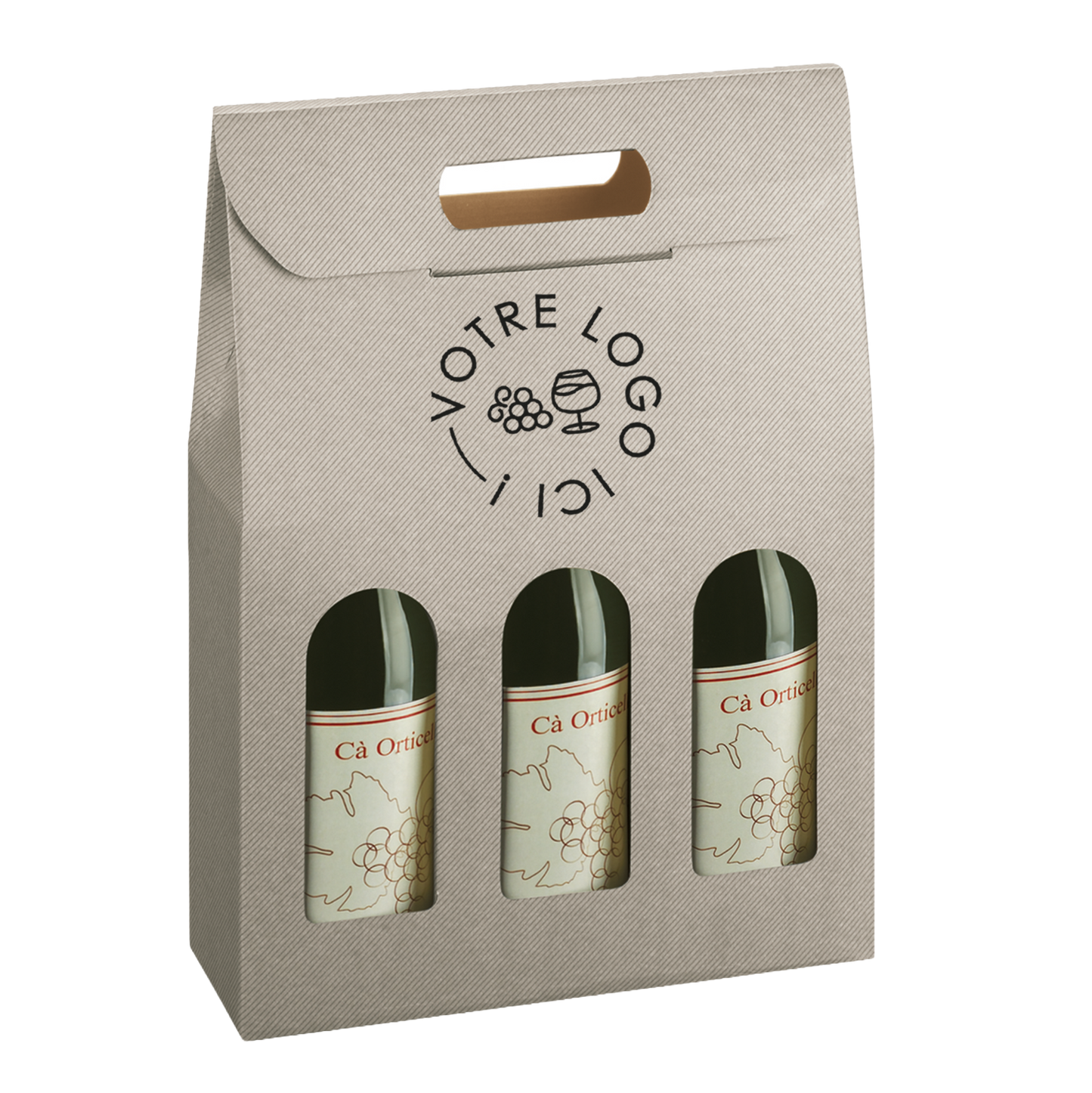 Valisette carton Milan-New York-Riga-Avana 3 btls 27x9x38,5cm personnalisée