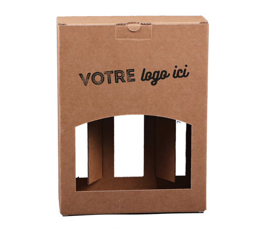 Personalized cardboard case containing 3 x 33cl long-neck beers