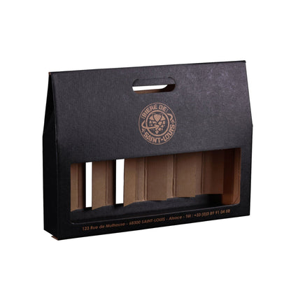 Valisette carton 6 bières type Long neck personnalisée
