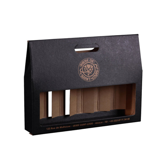 Valisette carton 6 bières type Long neck personnalisée