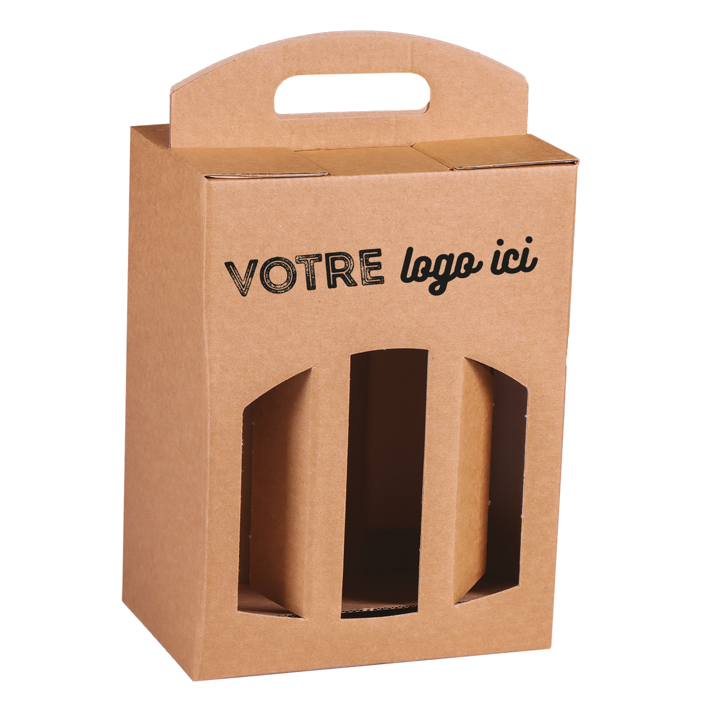 Valisette carton pour 6 bières 33cl (2x3) type long neck 18x12x24cm personnalisé