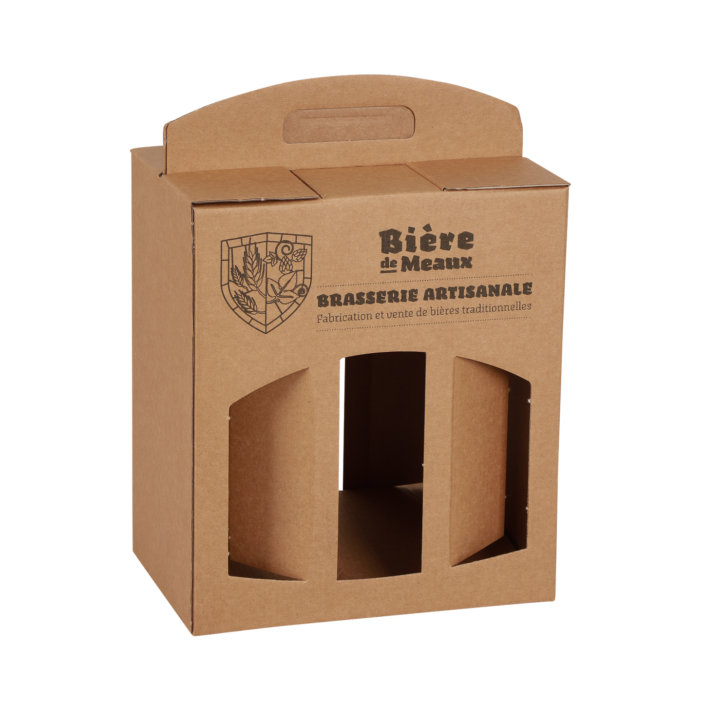 Valisette carton pour 6 bières 33cl (2x3) type long neck 18x12x24cm personnalisé