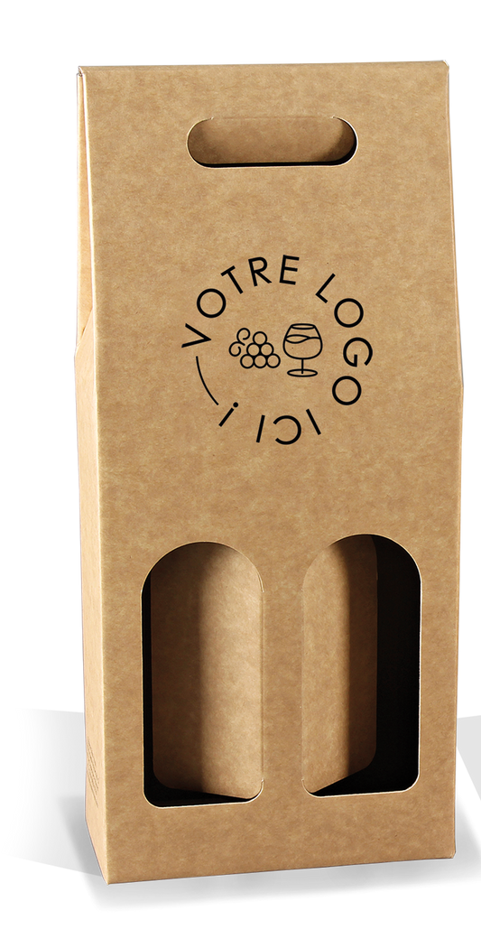 Atlanta suitcase made of smooth kraft cardboard, 2 bottles, personalized