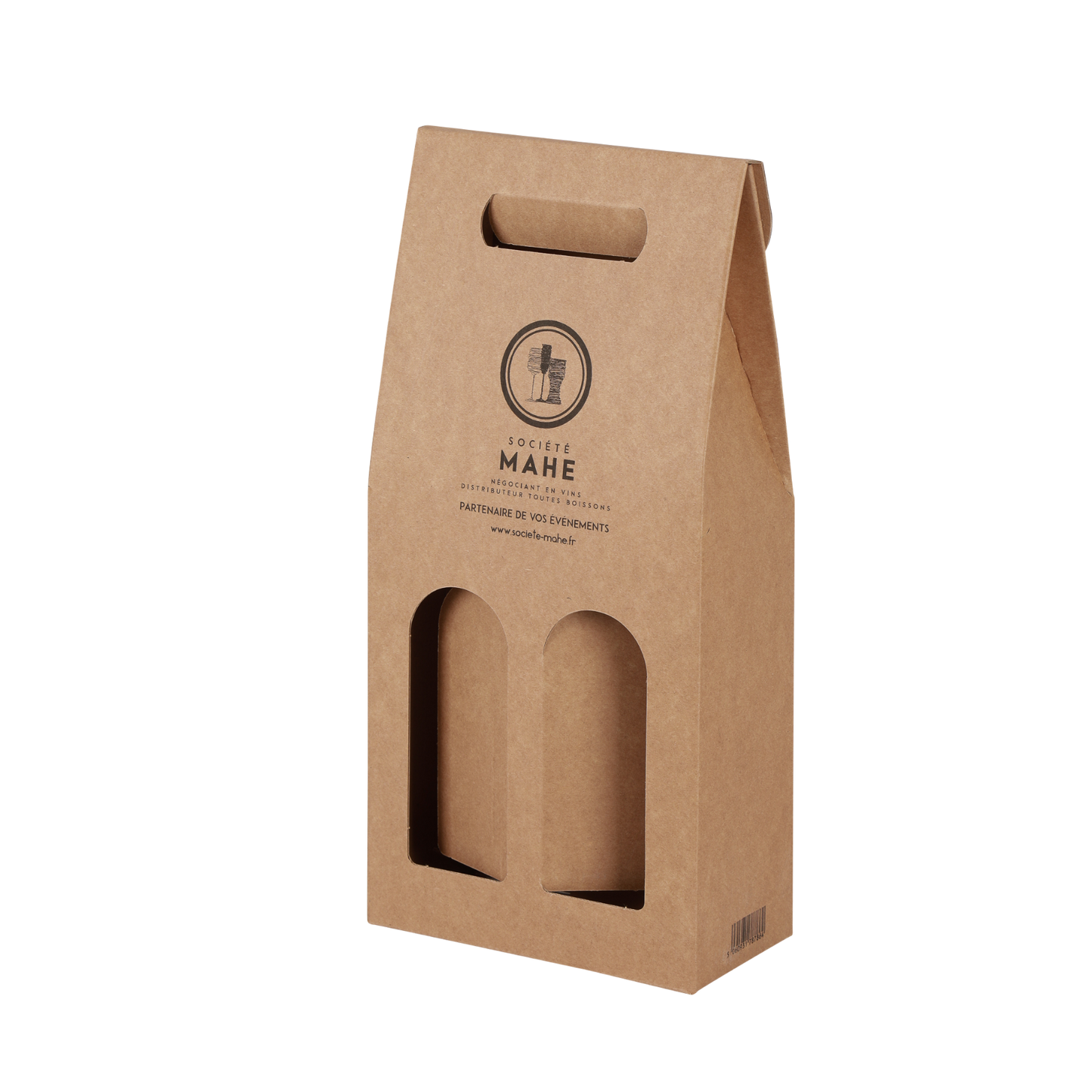 Valisette Atlanta carton kraft lisse 2 bouteilles personnalisée
