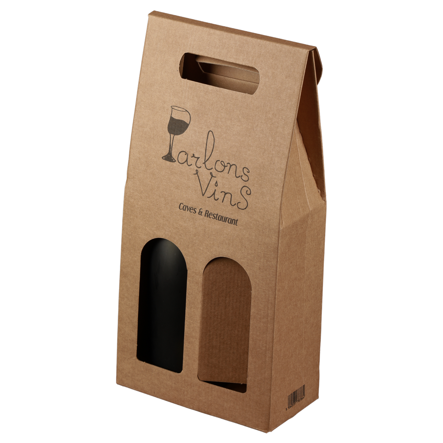Valisette Atlanta carton kraft lisse 2 bouteilles personnalisée