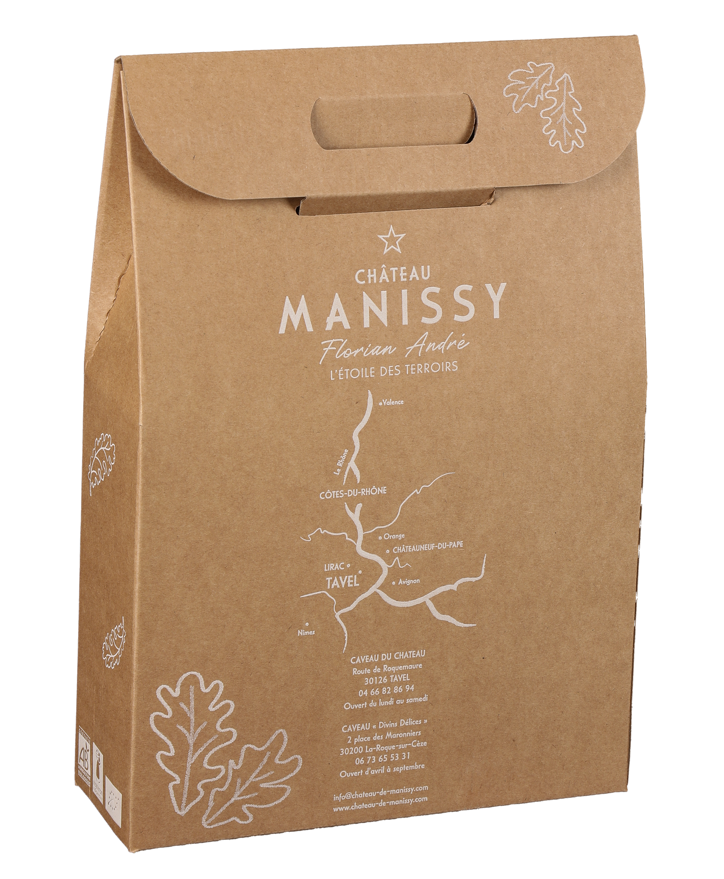 Valisette Atlanta carton kraft lisse 3 bouteilles personnalisée - FSC®7