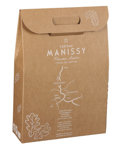 Valisette Atlanta carton kraft lisse 3 bouteilles personnalisée - FSC®7