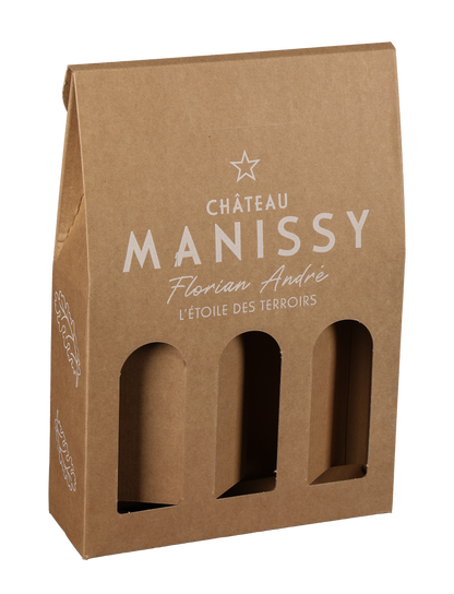 Valisette Atlanta carton kraft lisse 3 bouteilles personnalisée - FSC®7