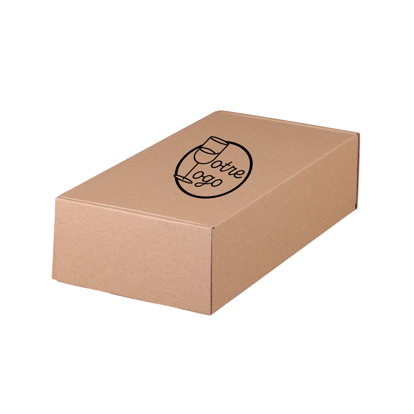 Coffret Atlanta carton kraft lisse 2 bouteilles 17,5x9x33cm personnalisé - FSC®7