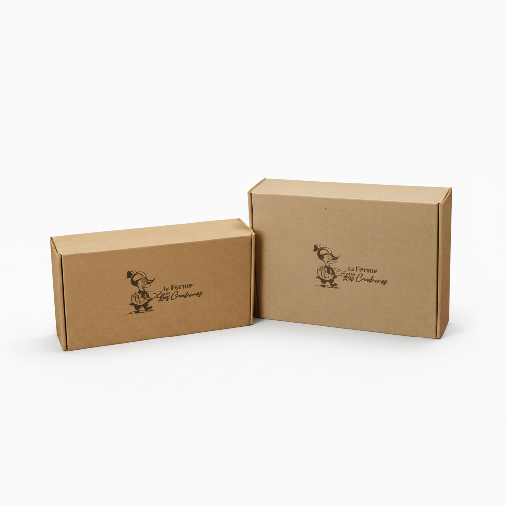 Coffret Atlanta carton kraft lisse 2 bouteilles 17,5x9x33cm personnalisé - FSC®7