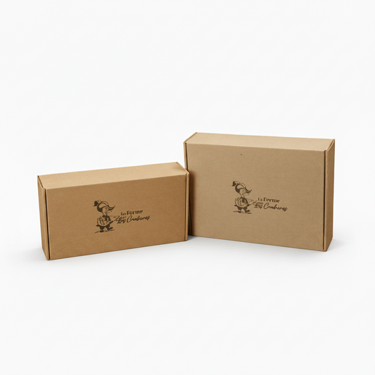 Coffret Atlanta carton kraft lisse 2 bouteilles 17,5x9x33cm personnalisé - FSC®7