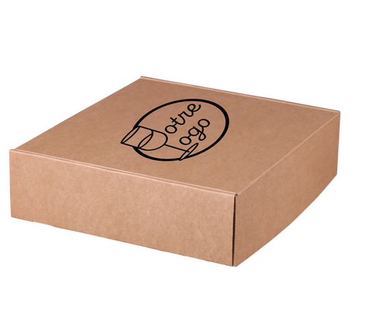 Atlanta gift box, smooth kraft cardboard, 4 bottles, 30x9x33cm, personalized - FSC®7
