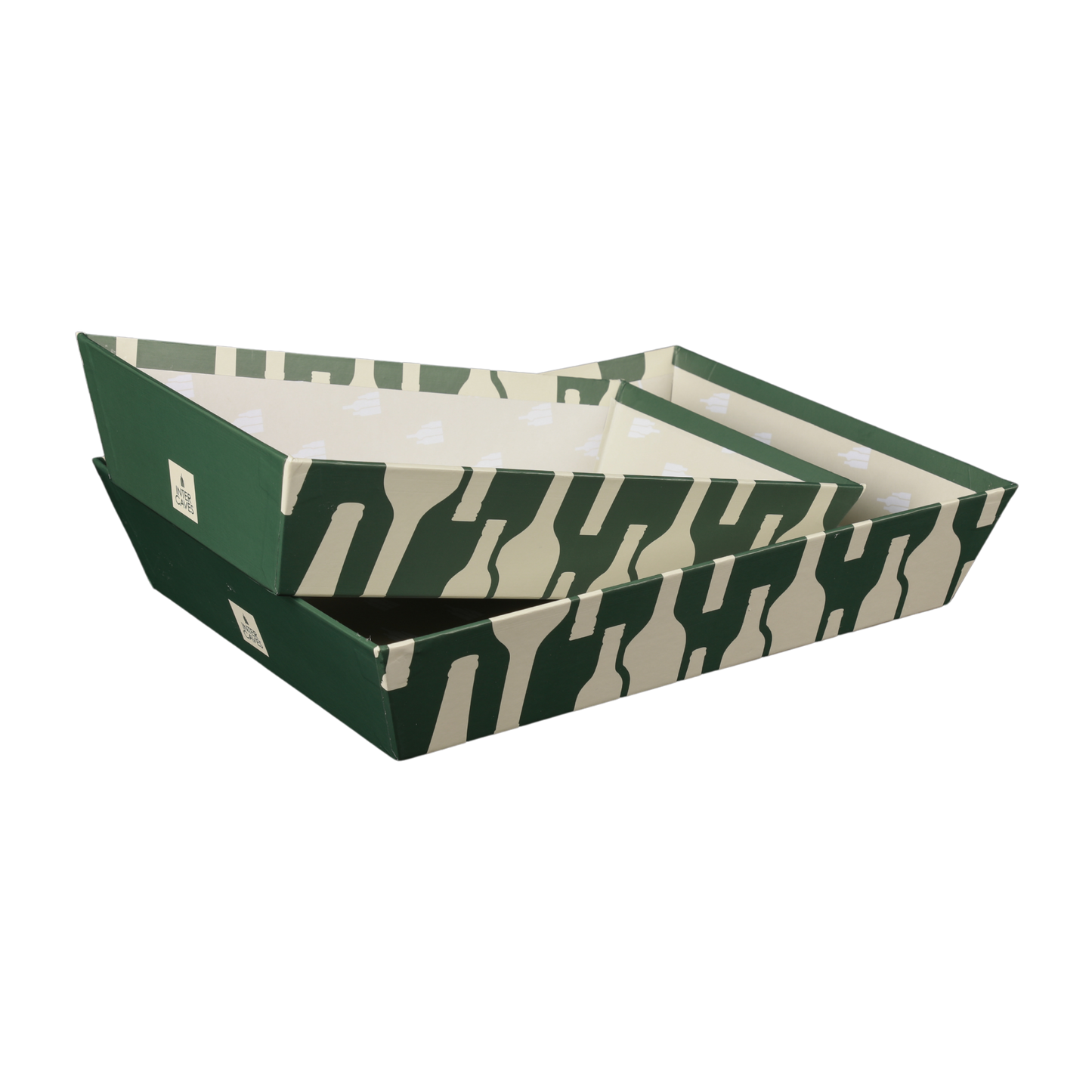 Corbeille  carton rigide rectangle évasée, 34x21x8cm personnalisée