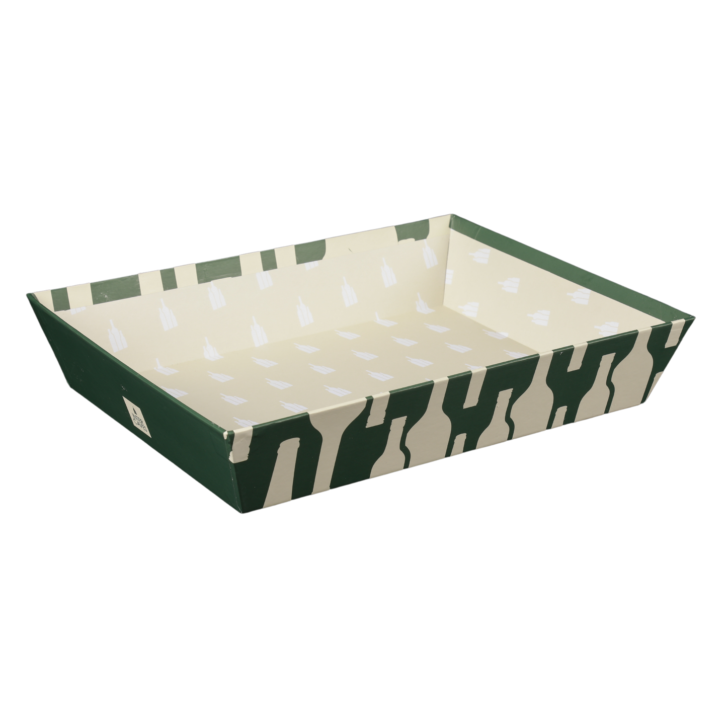 Corbeille  carton rigide rectangle évasée, 34x21x8cm personnalisée