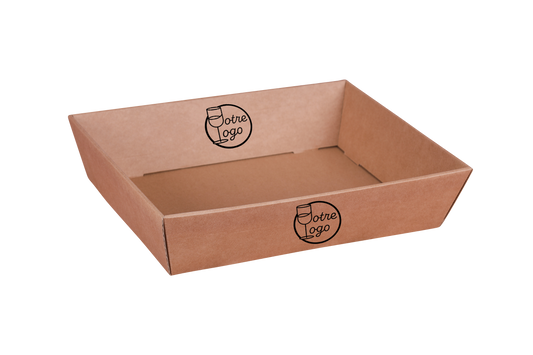 Atlanta brown kraft hexagonal wastebasket, 41x37x8/12cm, personalized - FSC®7