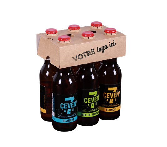 Personalized cardboard tripack of 3 beers