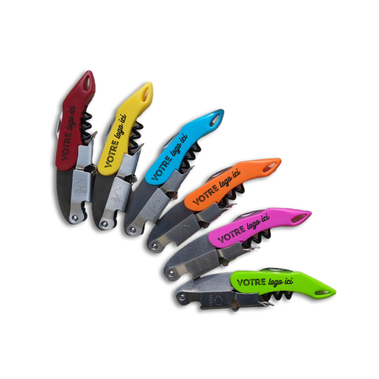 Sommelier premium double appui de couleurs flashy assorties personnalisable