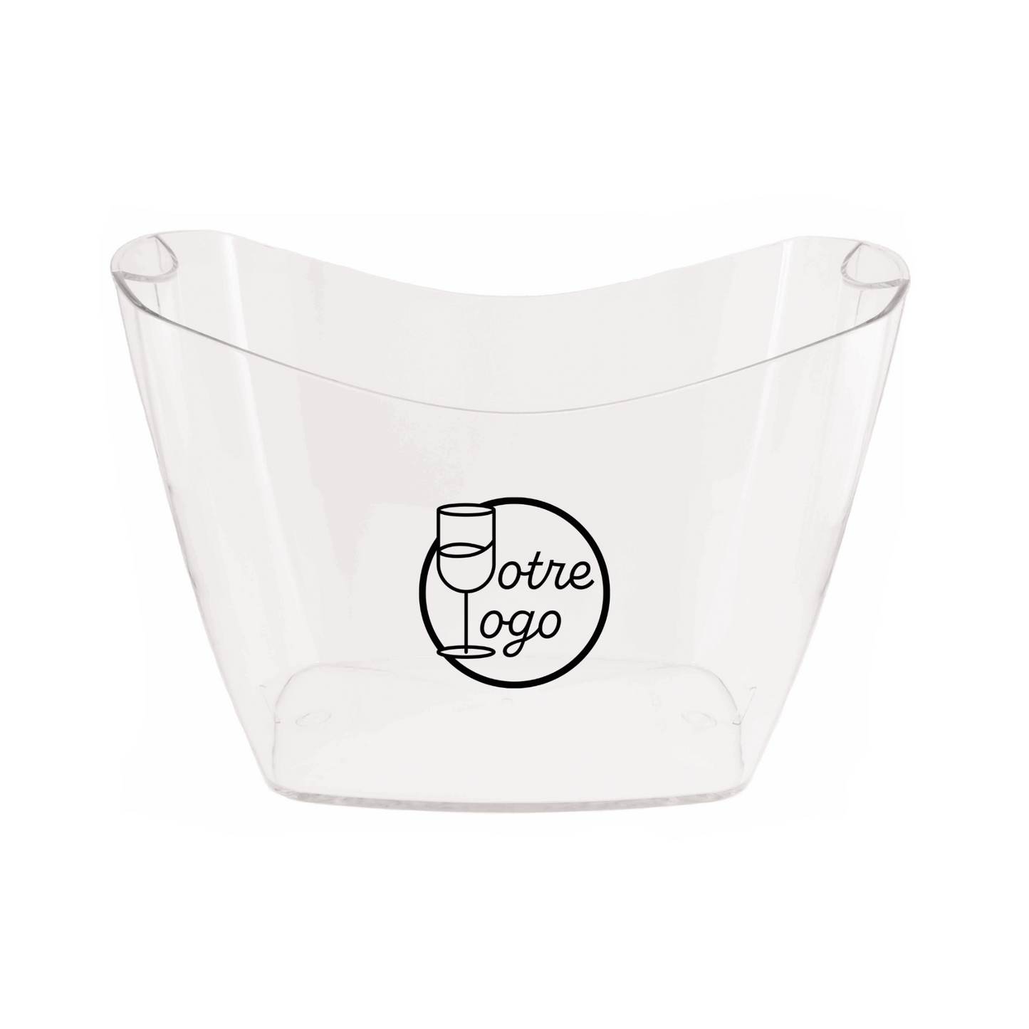 Baltoro white/transparent plastic washbasin, 2 bottles, personalized