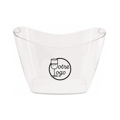 Baltoro white/transparent plastic washbasin, 2 bottles, personalized