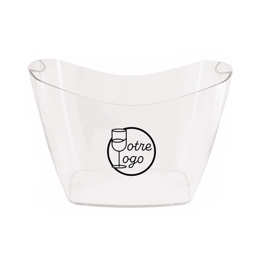 Vasque Baltoro plastique blanc/transparent 2 btls personnalisé
