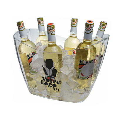 Baltoro white/transparent plastic washbasin, 4/6 bottles, custom-made