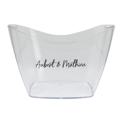 Baltoro white/transparent plastic washbasin, 4/6 bottles, custom-made