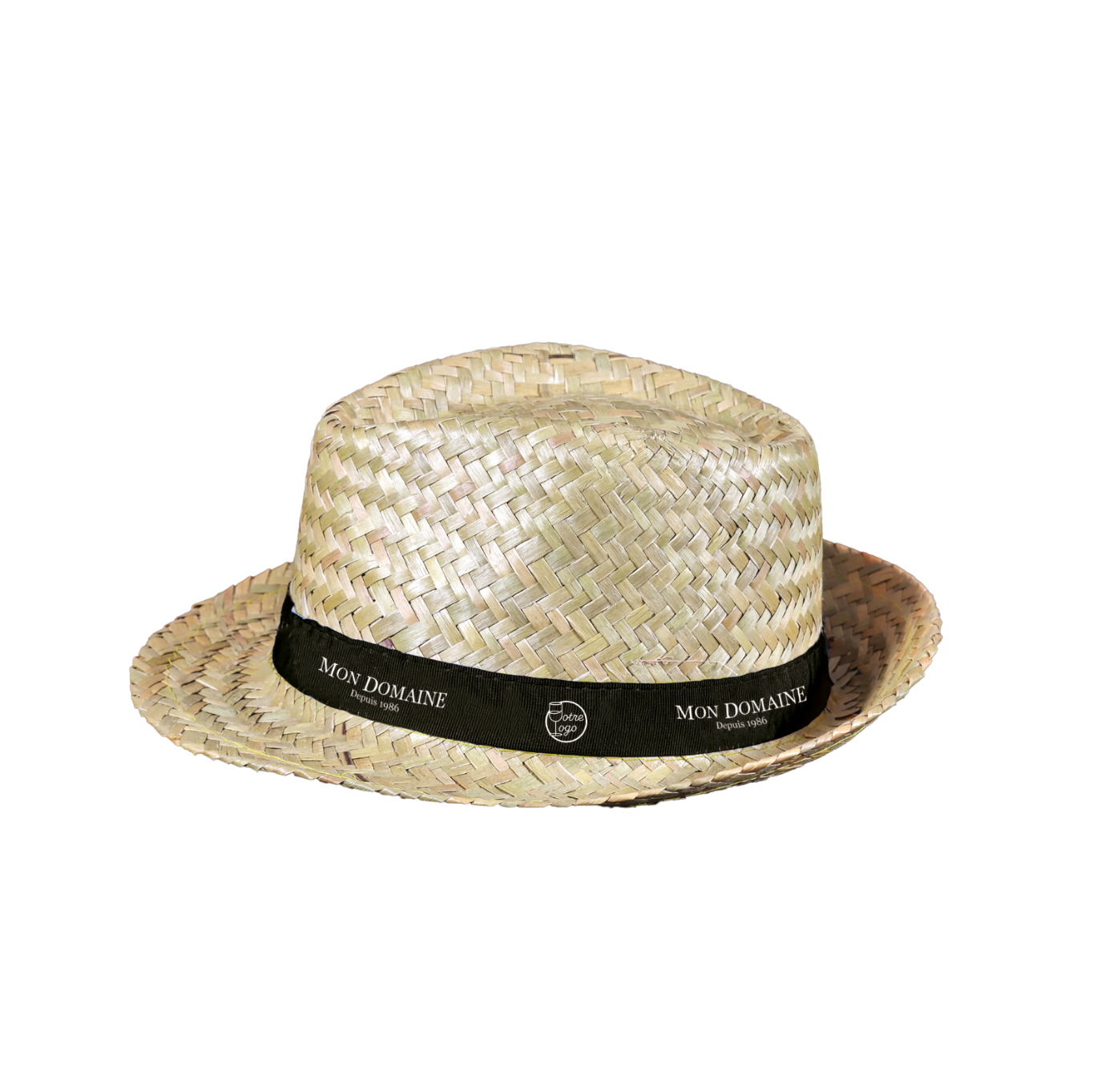 Chapeau Ernest paille avec bandeau personnalisé