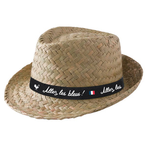 Ernest straw hat with black headband - Go Blues!