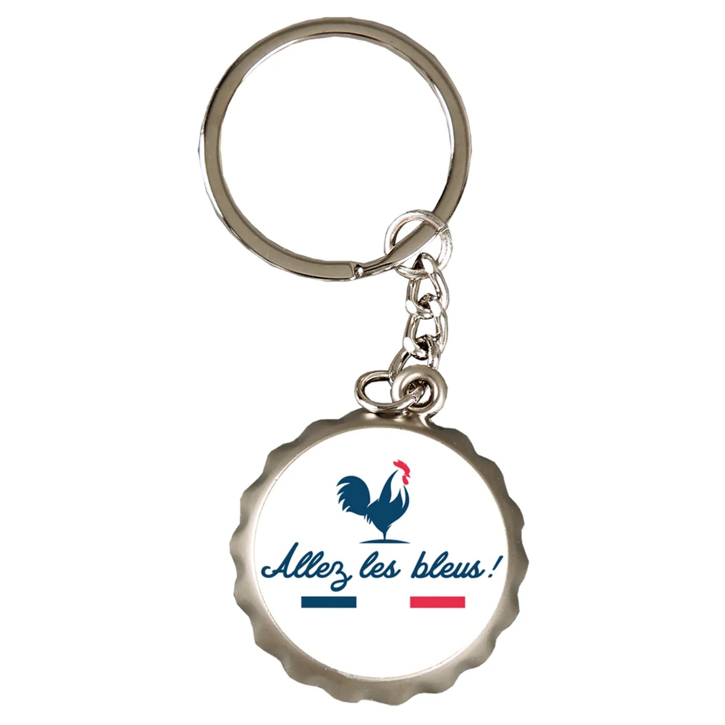 Porte-clé décapsuleur Ivo métal - Allez les Bleus!