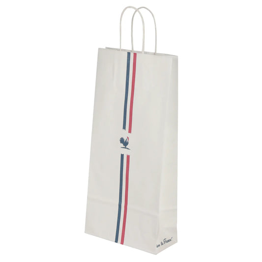 Sac Esprit Eco papier kraft blanc 2 bouteilles - France