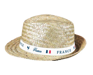Ernest straw hat with white band - France