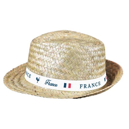 Chapeau Ernest paille bandeau blanc - France