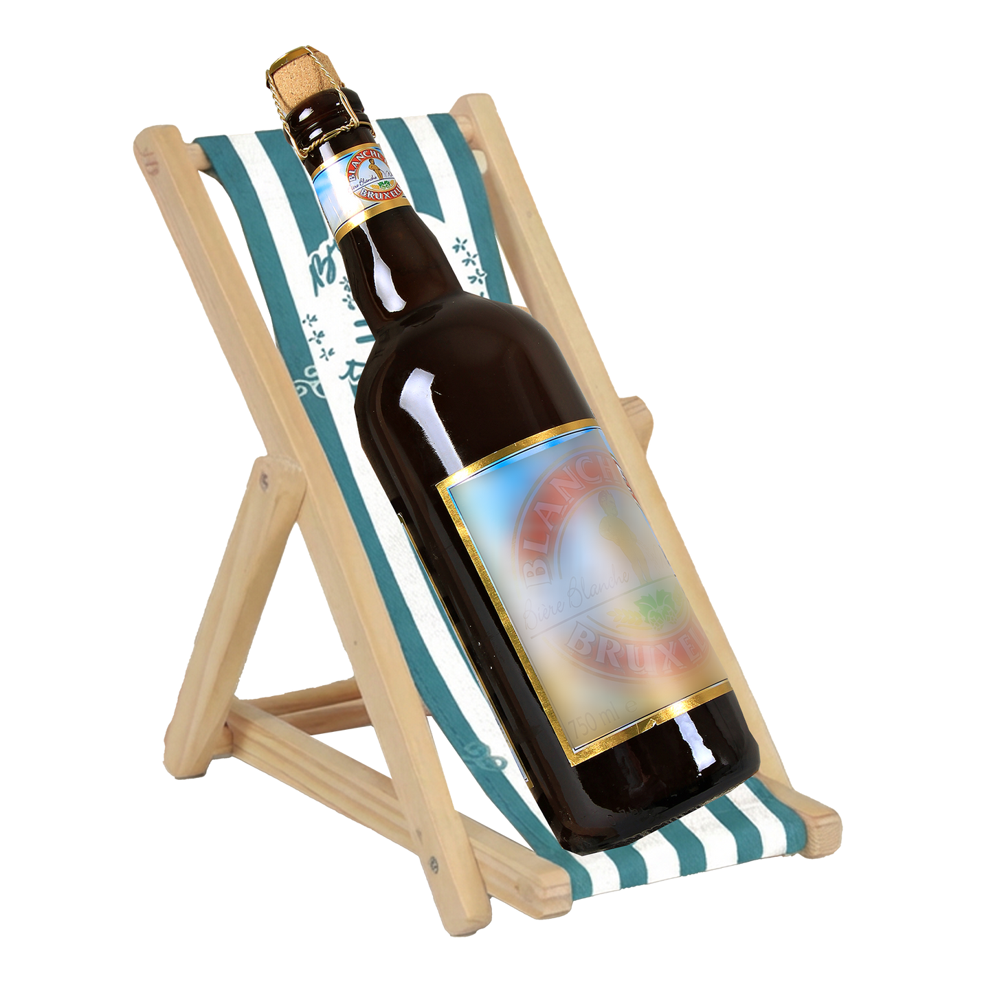 Support bouteille Valentina bois toile - Breton un jour Breton toujours