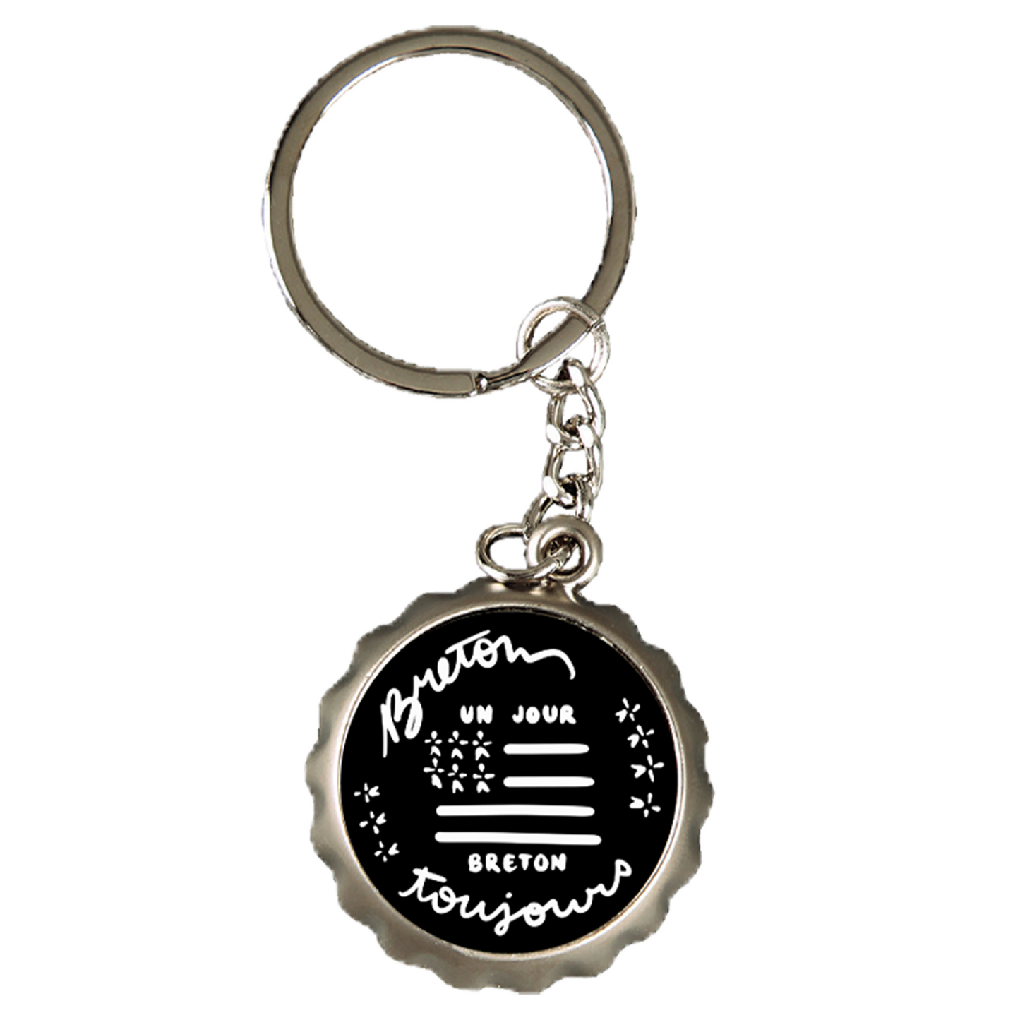 Metal bottle opener keychain - BZH Brittany