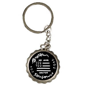 Metal bottle opener keychain - BZH Brittany