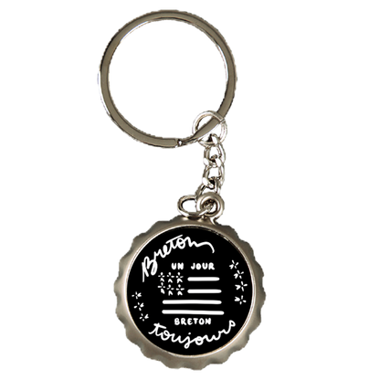 Metal bottle opener keychain - BZH Brittany