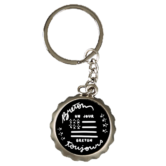 Metal bottle opener keychain - BZH Brittany