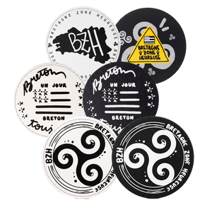 Jules assorted cardboard coasters - BZH Brittany (6 pieces)