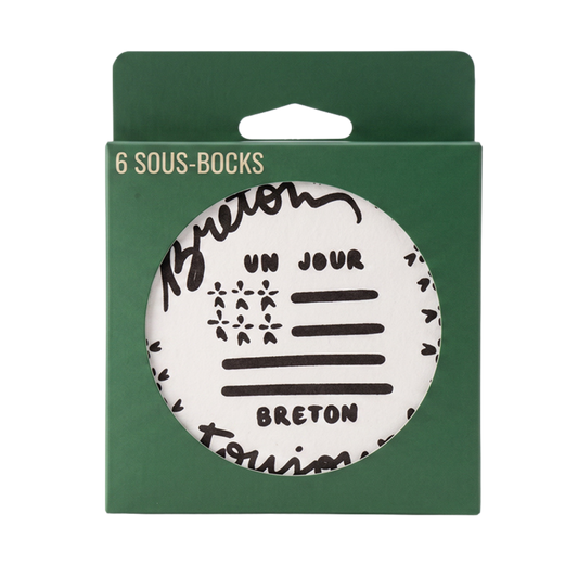 Jules assorted cardboard coasters - BZH Brittany (6 pieces)