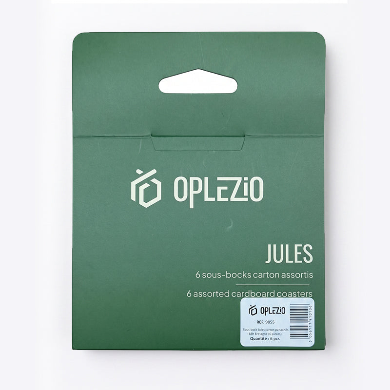 Jules assorted cardboard coasters - BZH Brittany (6 pieces)