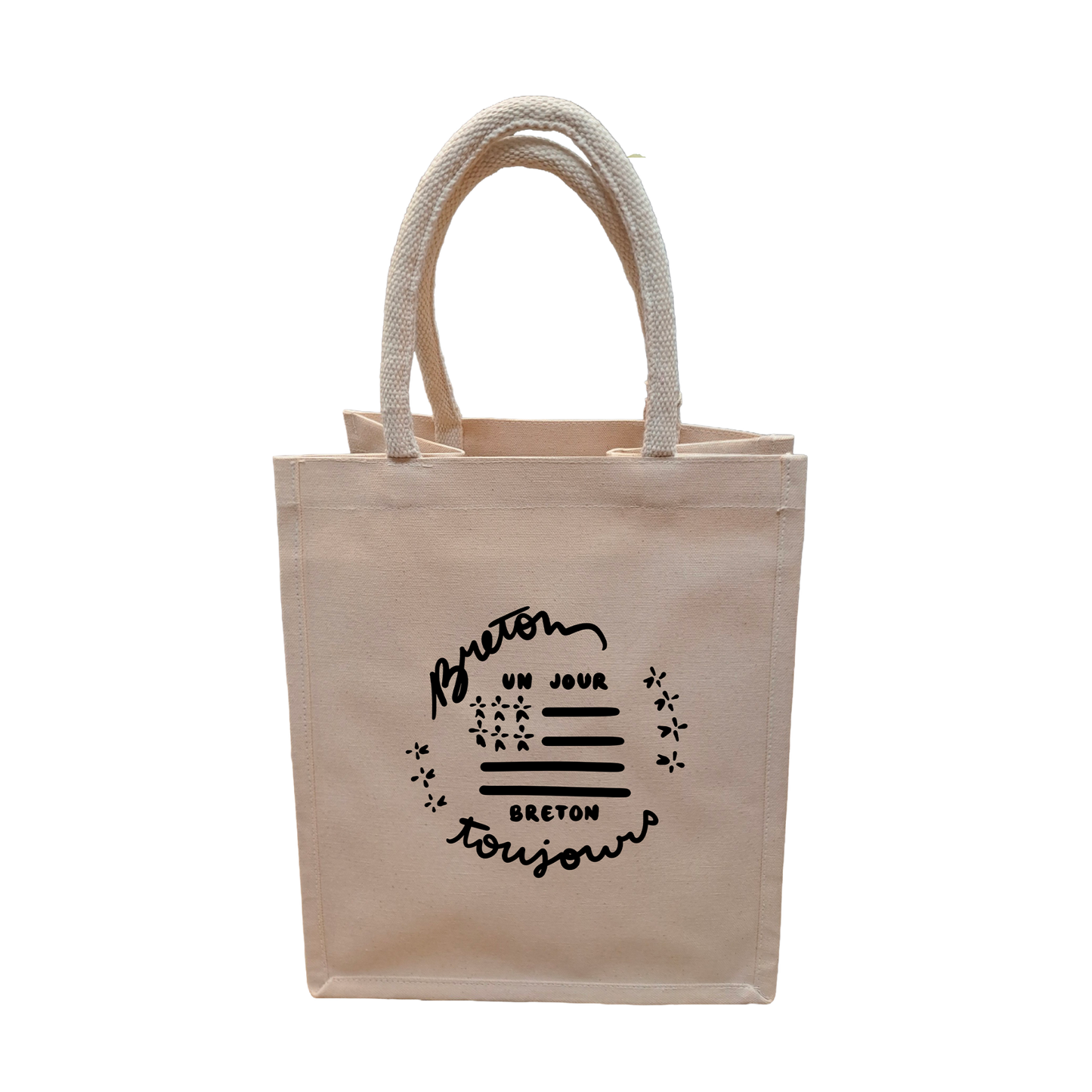 Sac Lorenzo réutilisable toile coton naturel 6 bouteilles - BZH Bretagne