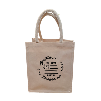 Sac Lorenzo réutilisable toile coton naturel 6 bouteilles - BZH Bretagne