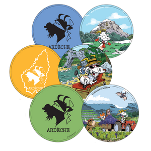 Jules mixed cardboard coasters - Chèvres&co Ardèche (6 pieces)