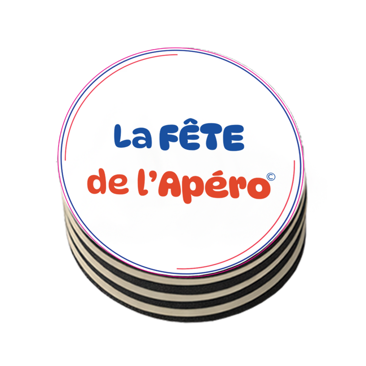 Sous-bock carton compact rond- Fête de l'Apéro