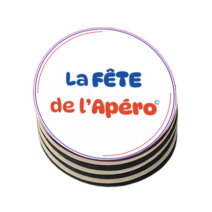 Sous-bock carton compact rond- Fête de l'Apéro